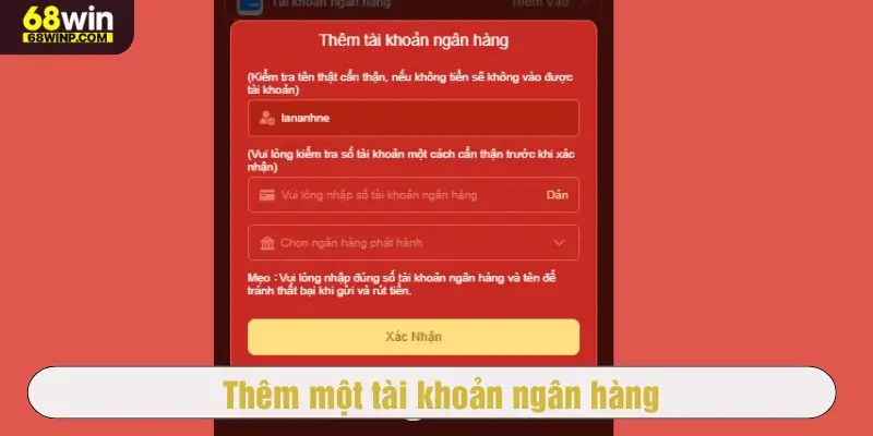 Liên kết với một tài khoản ngân hàng