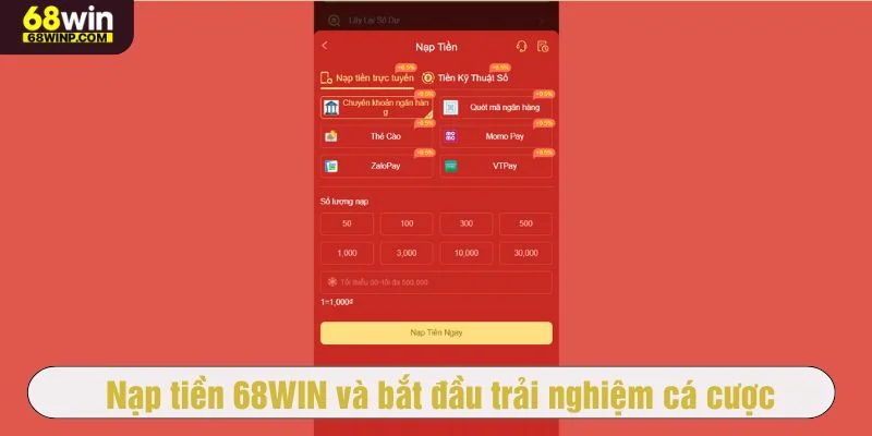 Nạp tiền để tham gia vô số sản phẩm cược hấp dẫn