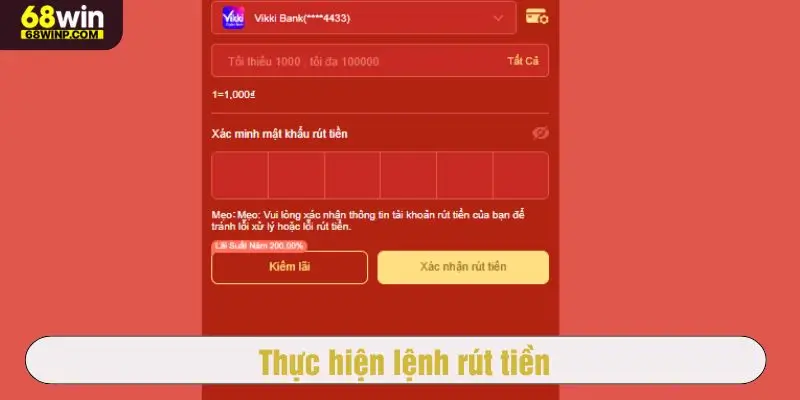 Nhập số tiền và xác minh mật khẩu